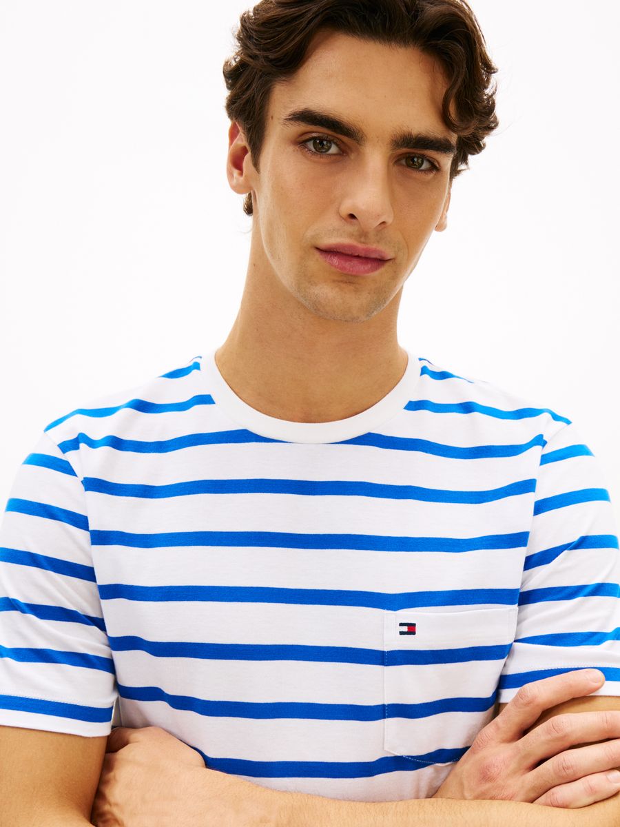 ESS REG FIT STRIPE POCKET TEE