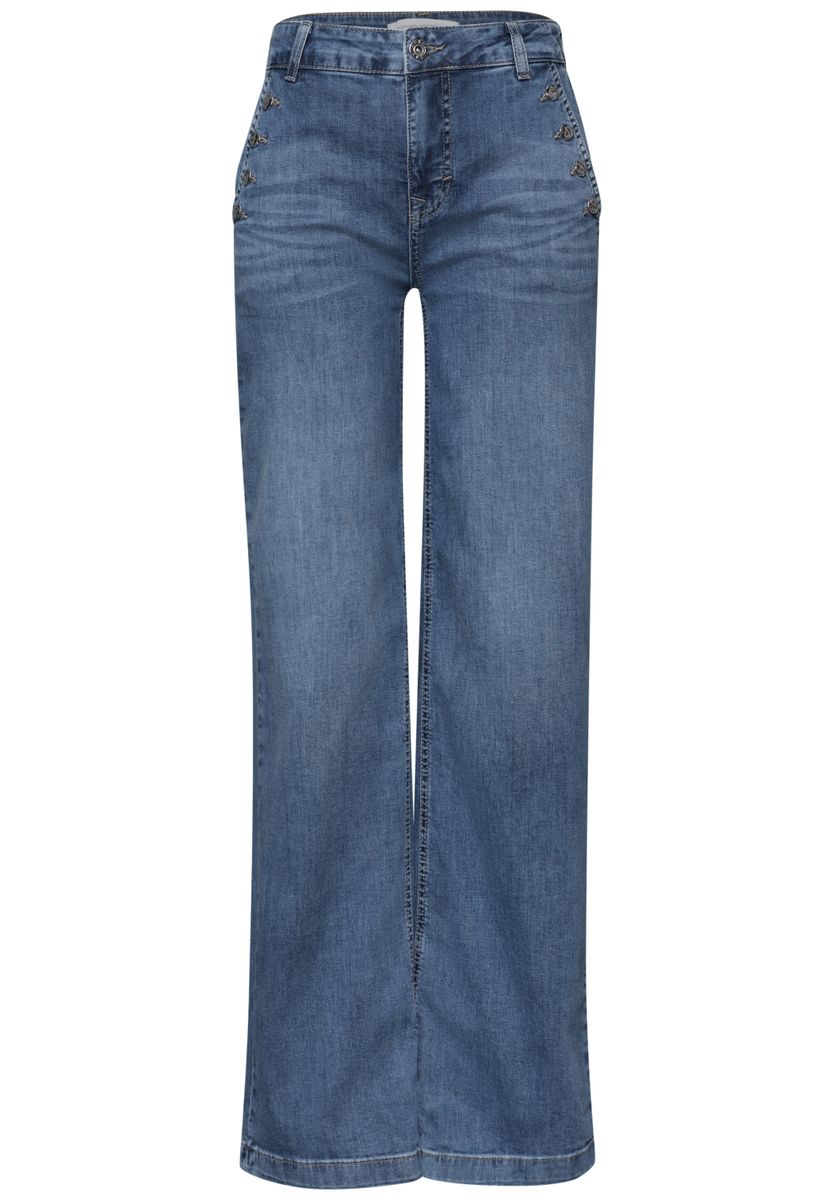 Wide Leg Jeans mit Knopfdetails