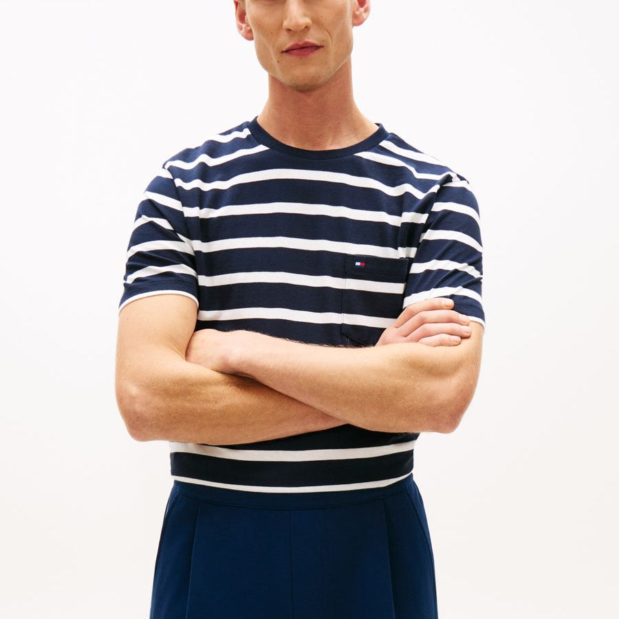 ESS REG FIT STRIPE POCKET TEE