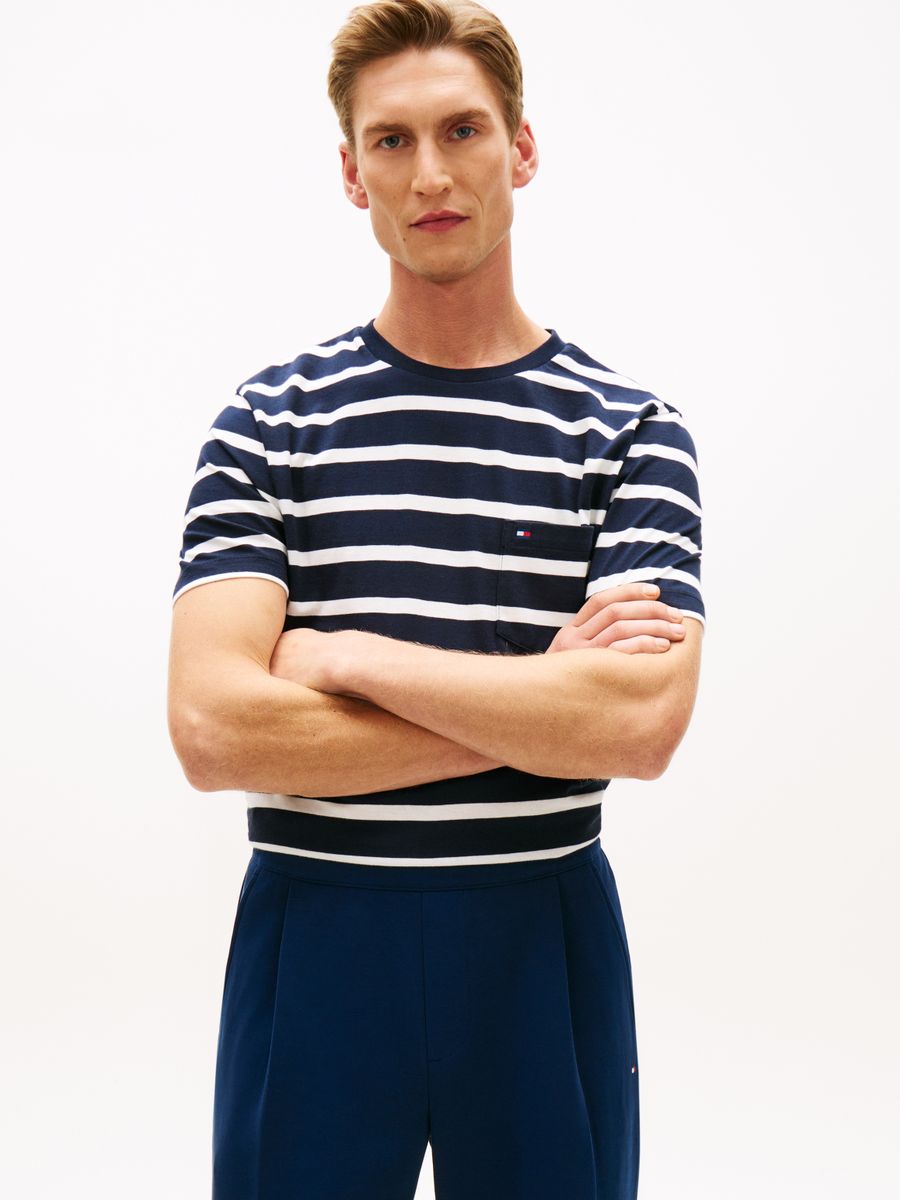 ESS REG FIT STRIPE POCKET TEE