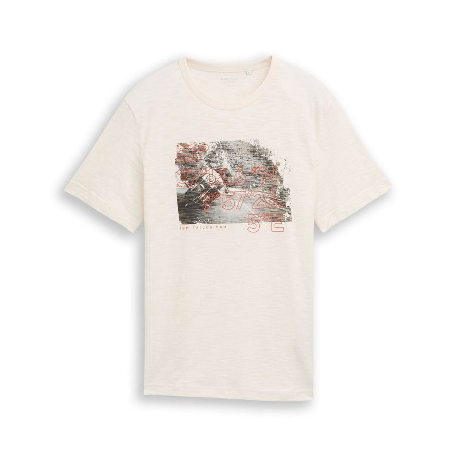 T-Shirt in Melange-Optik mit Fotoprint