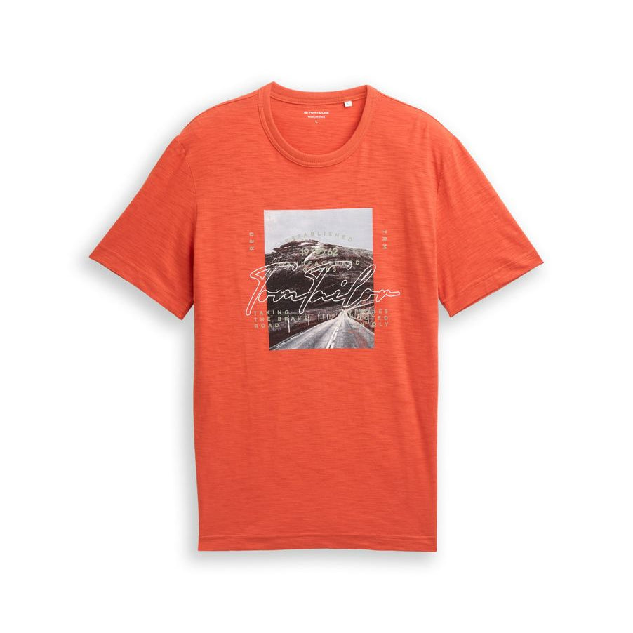 T-Shirt in Melange-Optik mit Fotoprint