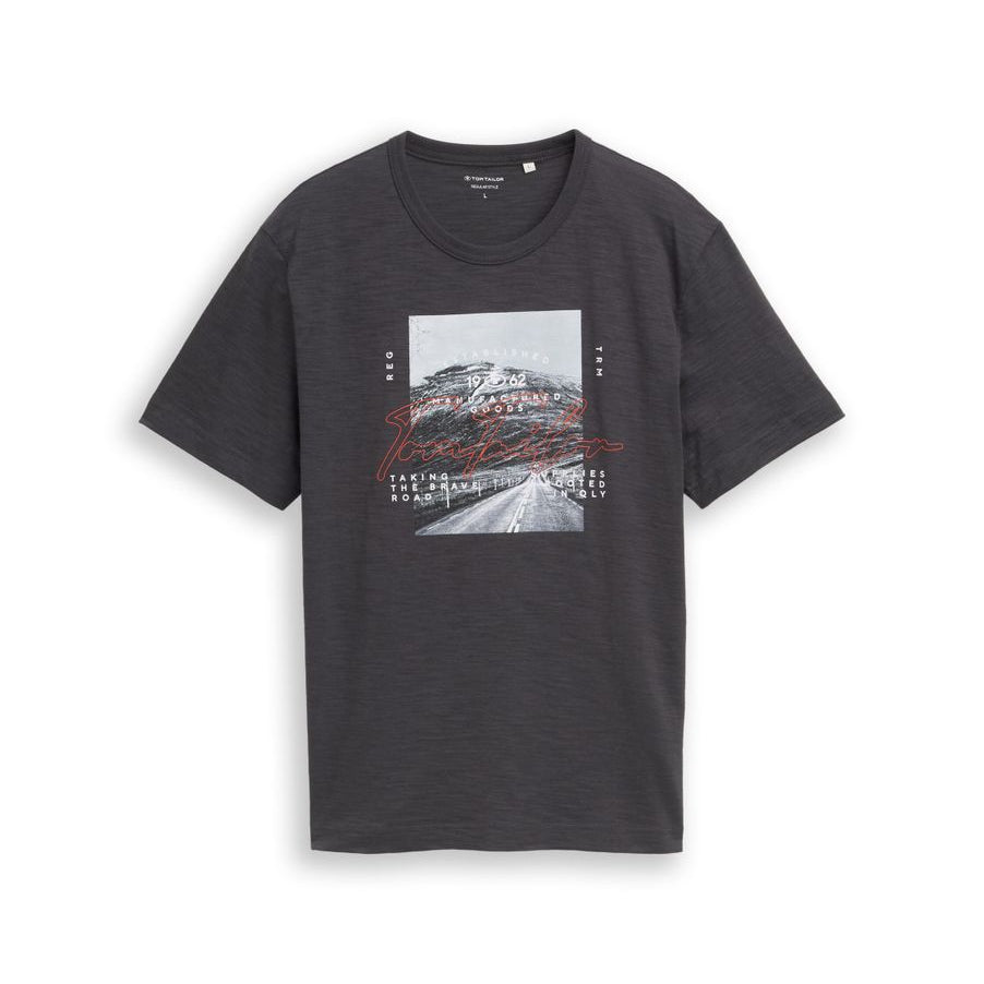 T-Shirt in Melange-Optik mit Fotoprint