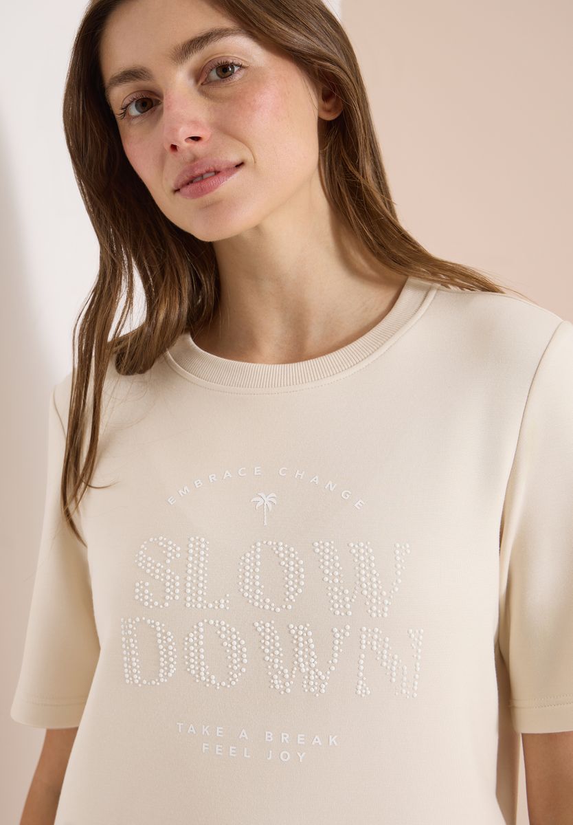 Kurzarm Sweatshirt mit Wording