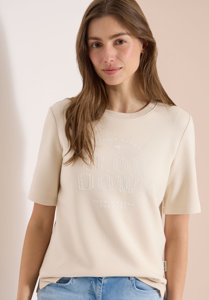 Kurzarm Sweatshirt mit Wording