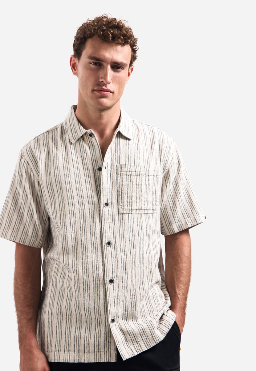 Shirt Short Sleeve Fancy Striped