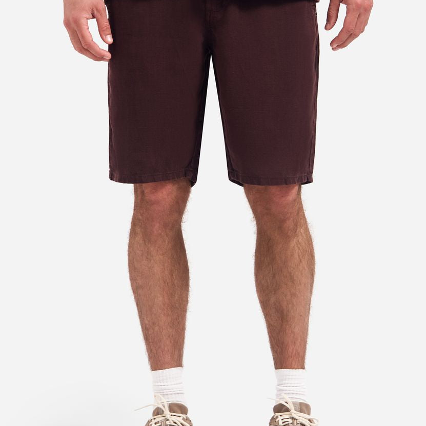 Short Chino With Linen, Garment Dyed