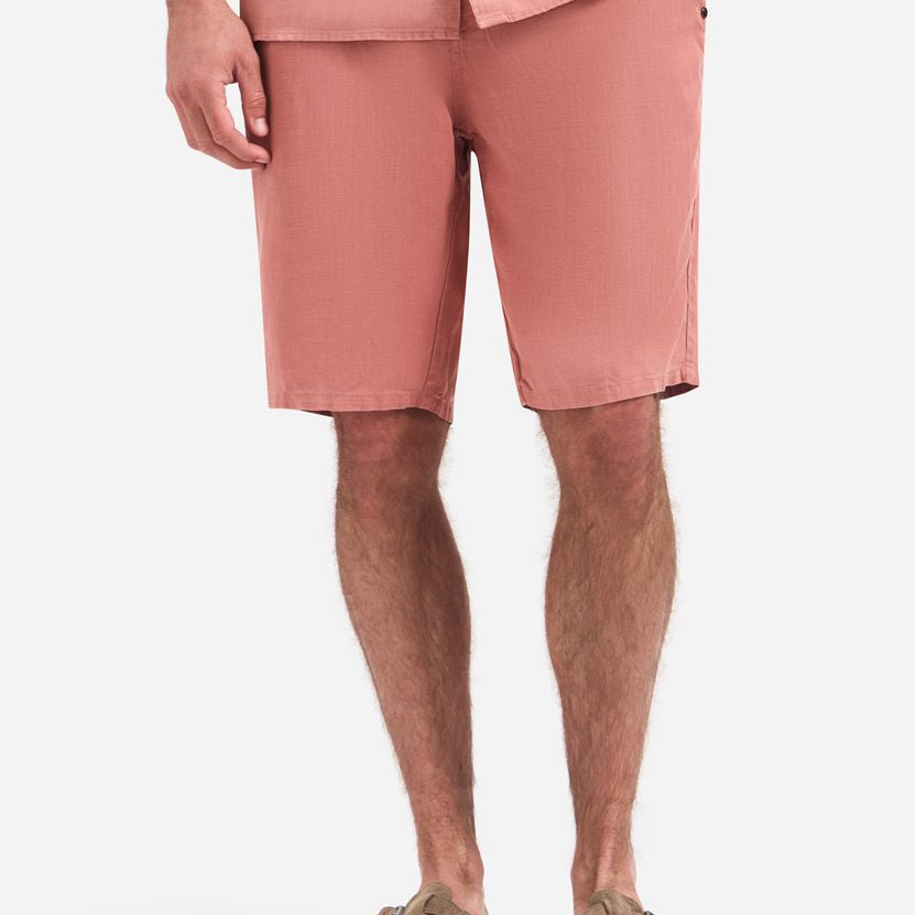 Short Chino With Linen, Garment Dyed