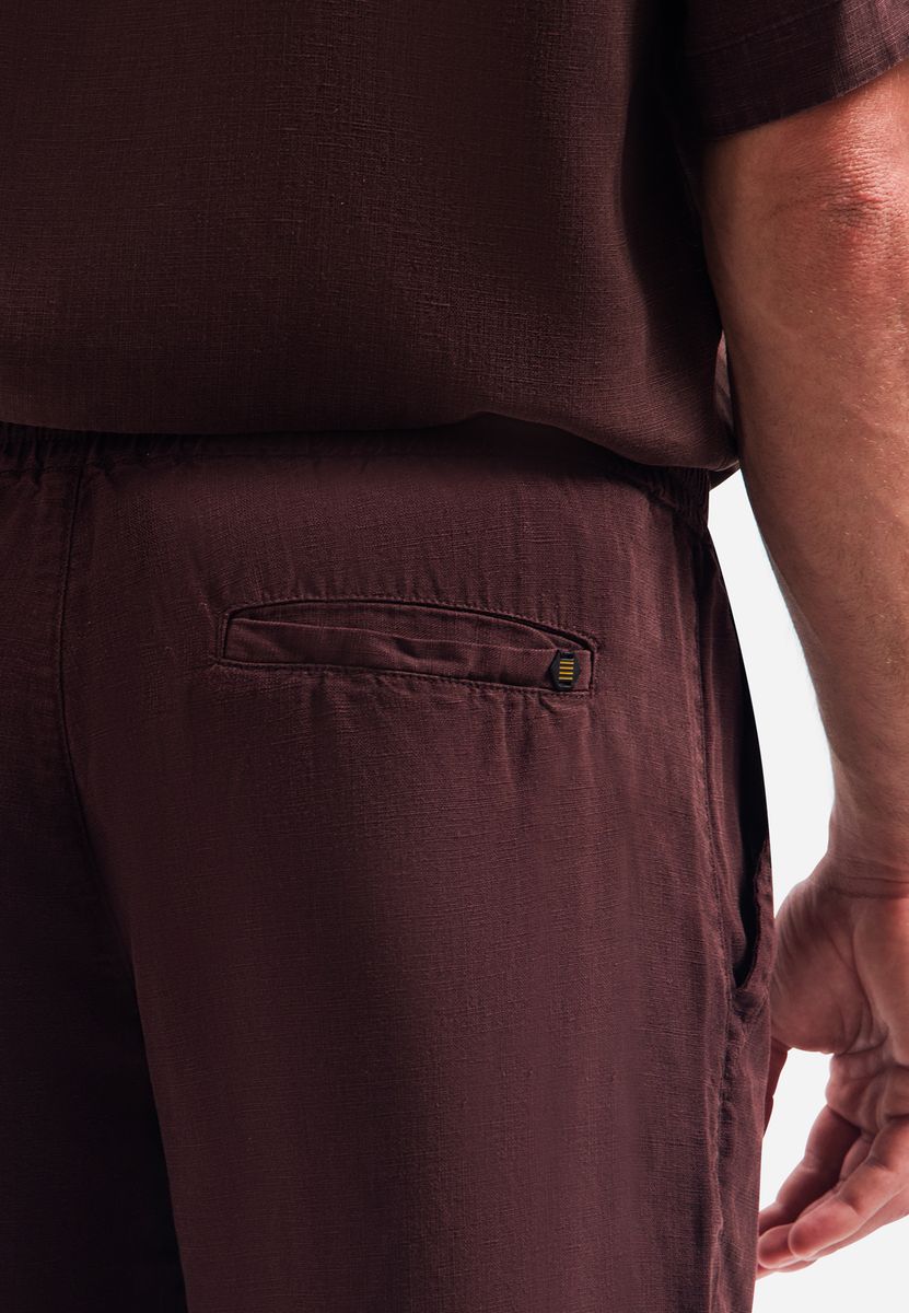 Short Chino With Linen, Garment Dyed