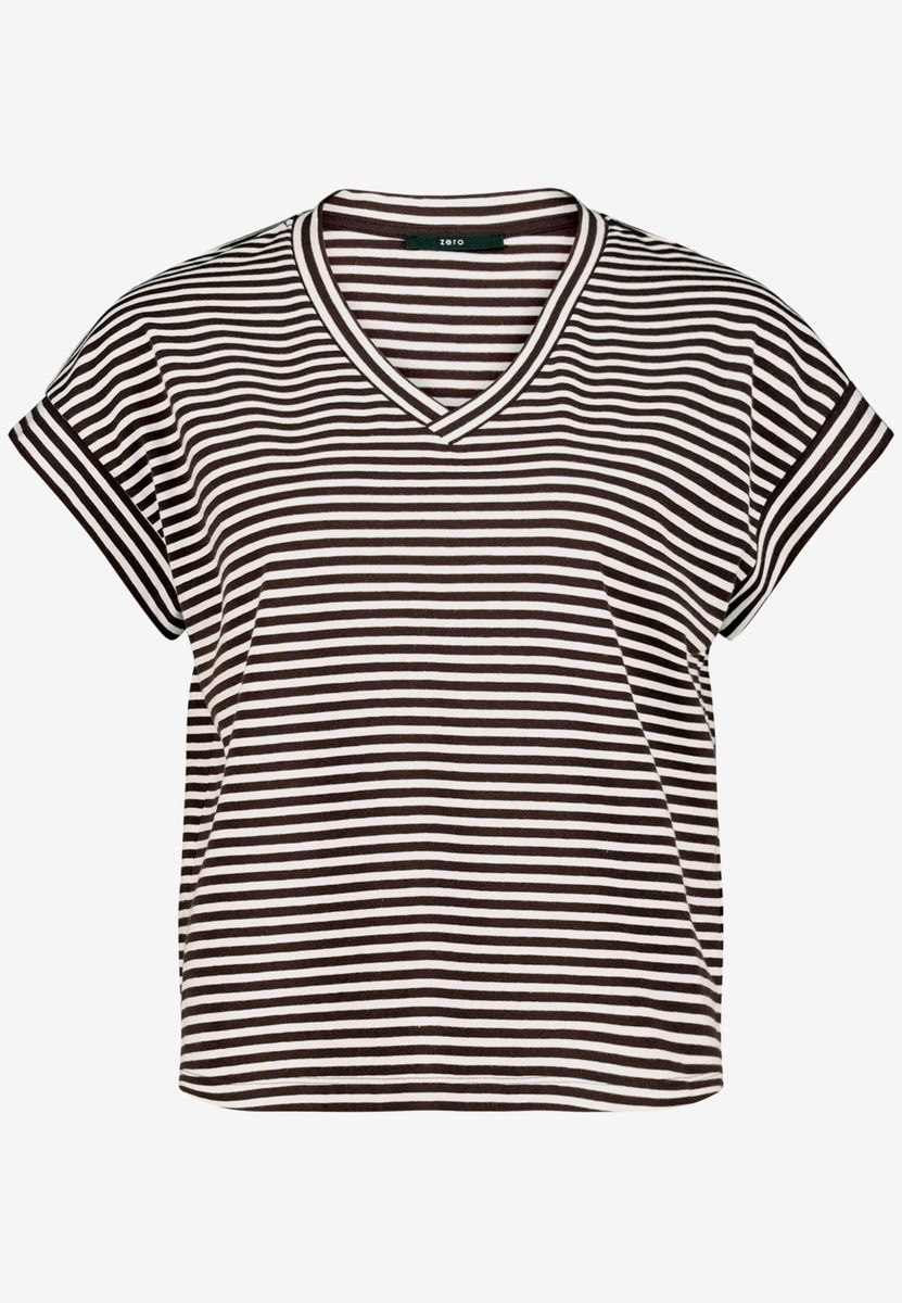 Shirt gestreift mit V-Ausschnitt