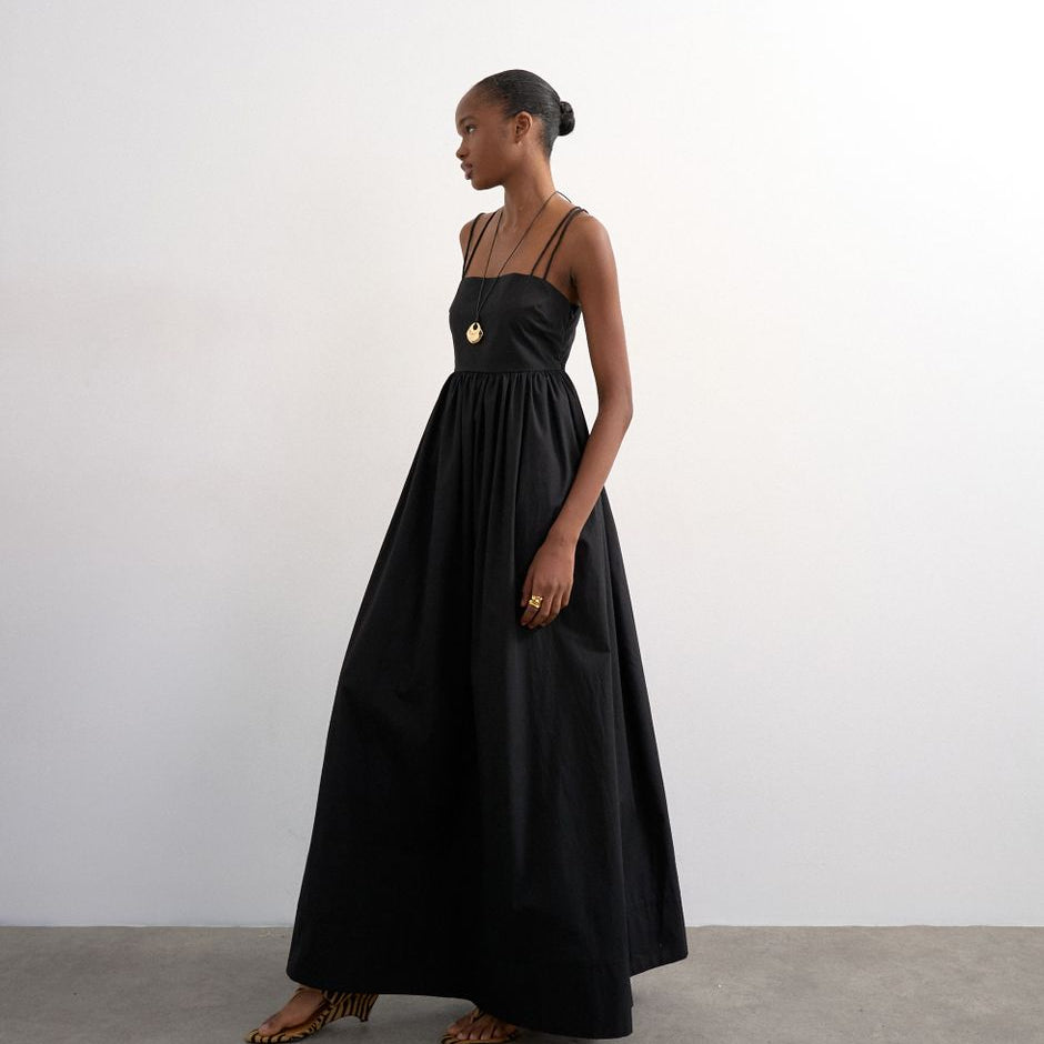 TSMIKA STRAPPY BACK MAXI DRESS WVN