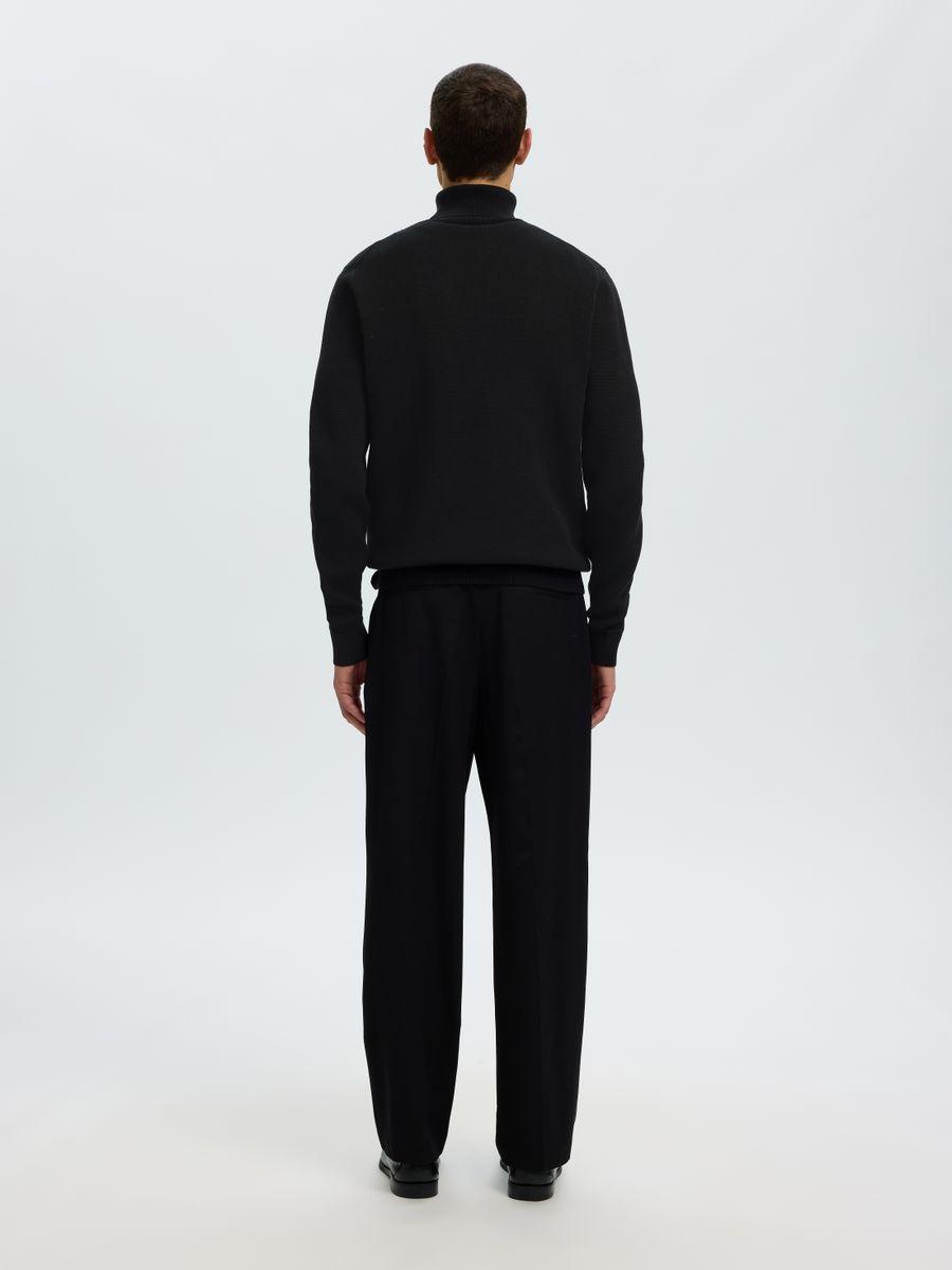 SLHDANE LS KNIT STRUCTURE ROLL NECK