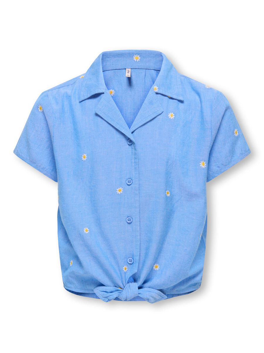 KOGMALOU SS EMB KNOT SHIRT WVN
