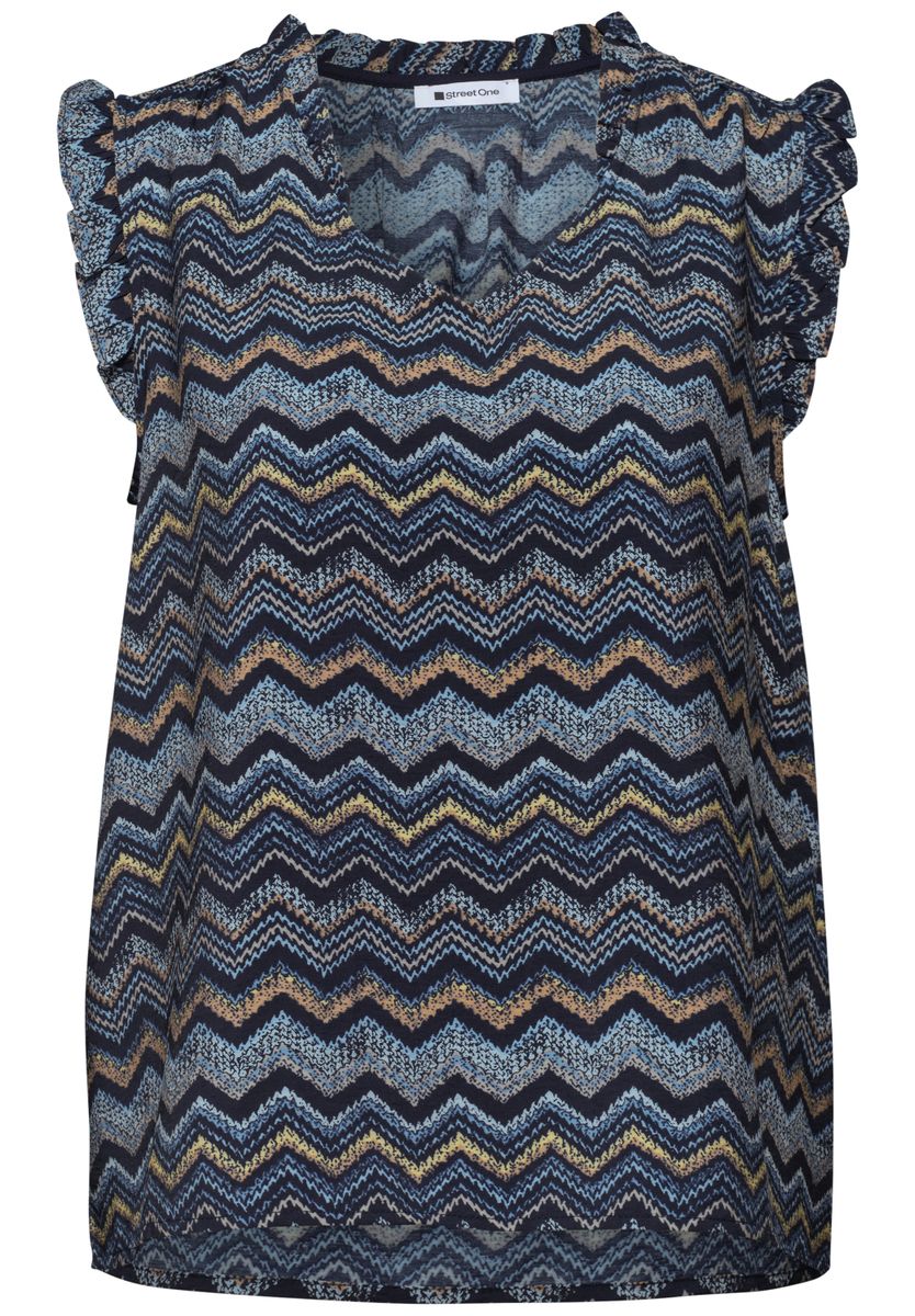 Blusentop mit V-Neck und Rüschen