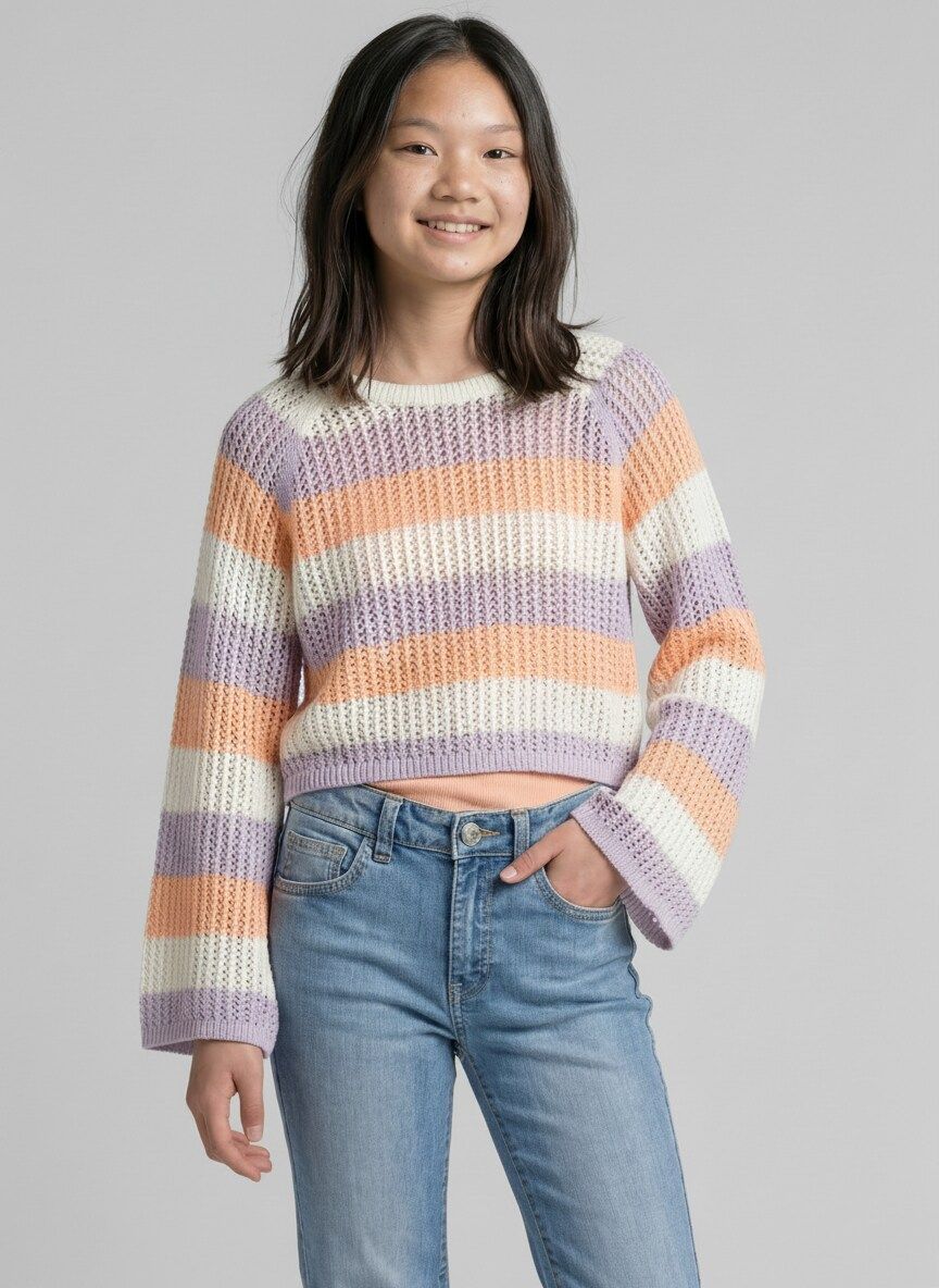 striped knit pullover