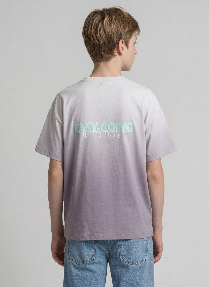 oversize printed dip dye t-shi