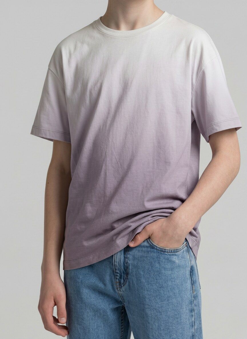 oversize printed dip dye t-shi