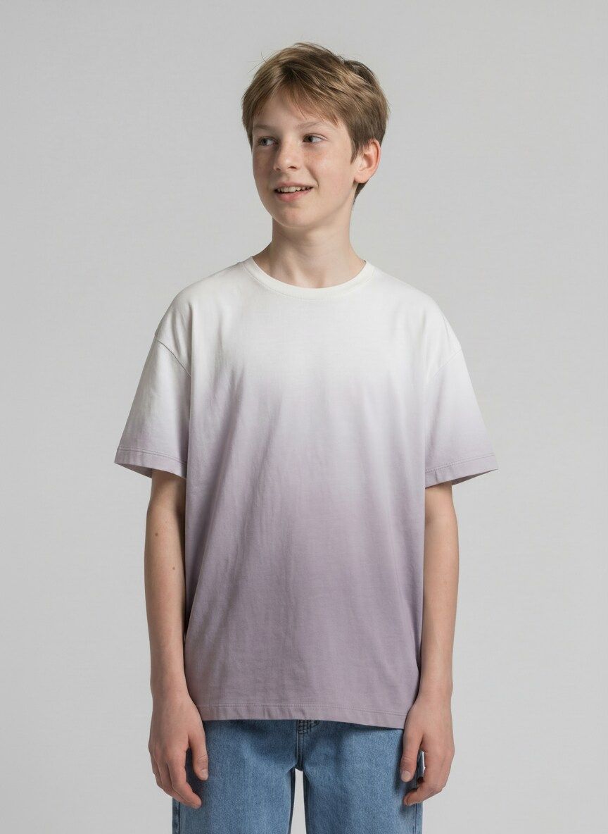 oversize printed dip dye t-shi