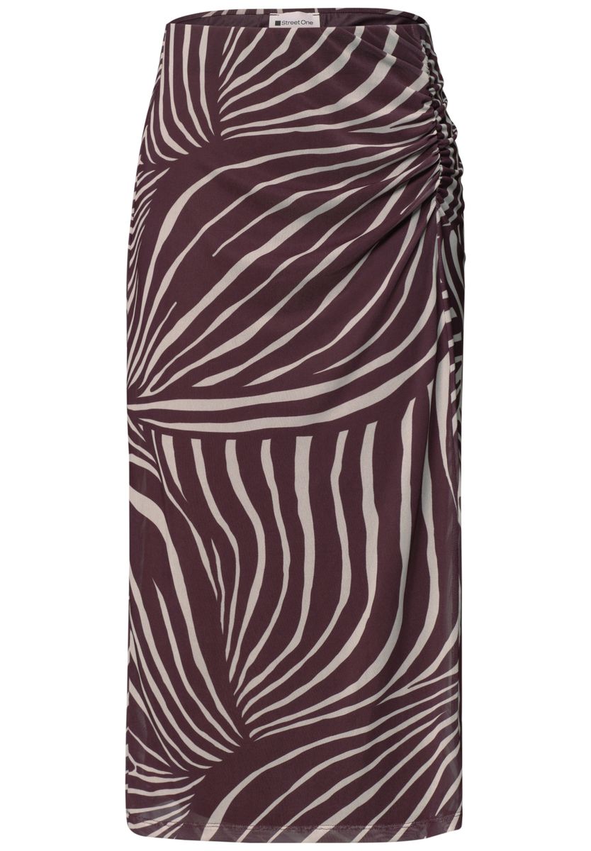 Midi-Rock aus Mesh mit Print