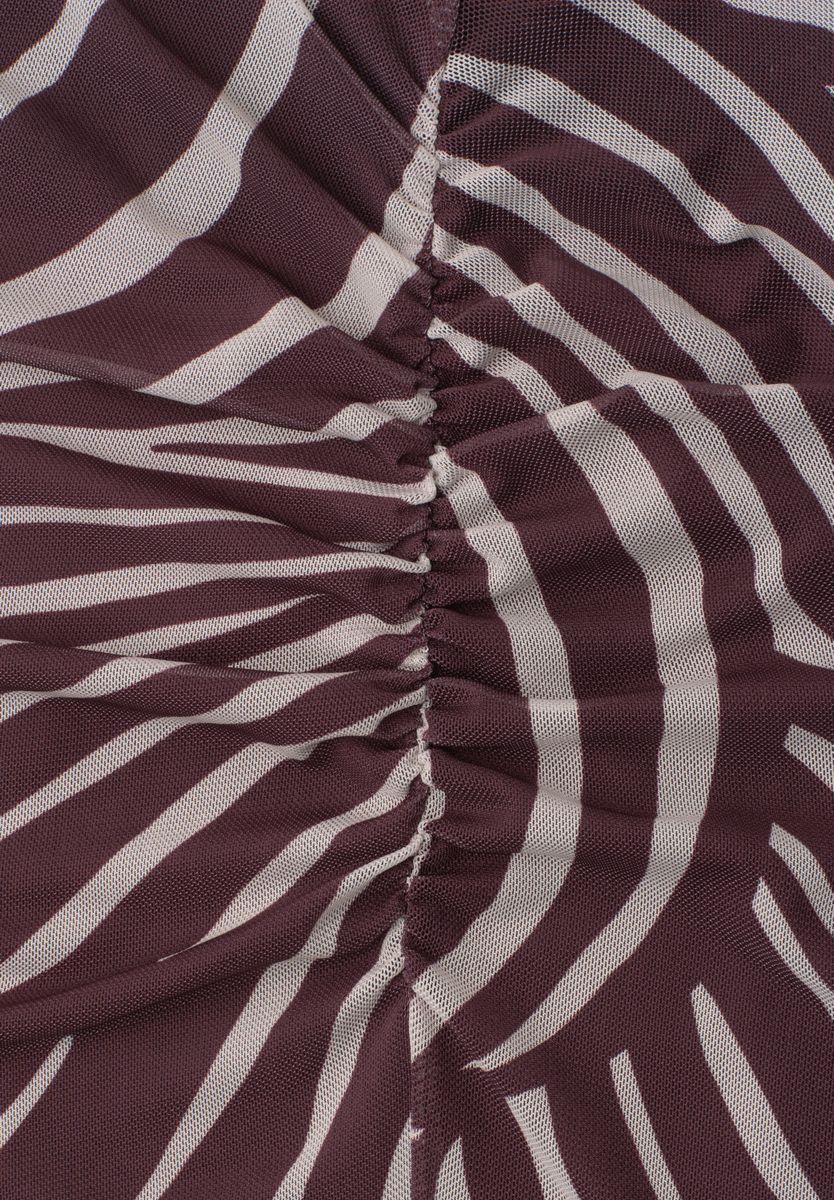 Midi-Rock aus Mesh mit Print
