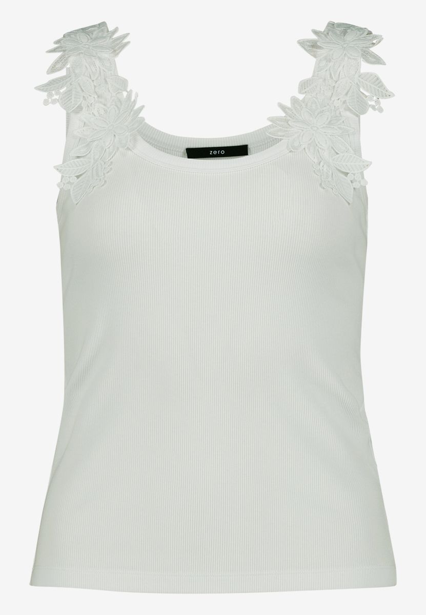 Top mit floraler Spitze