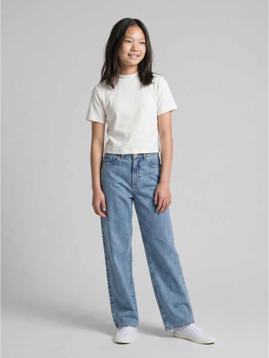 wide leg denim pants