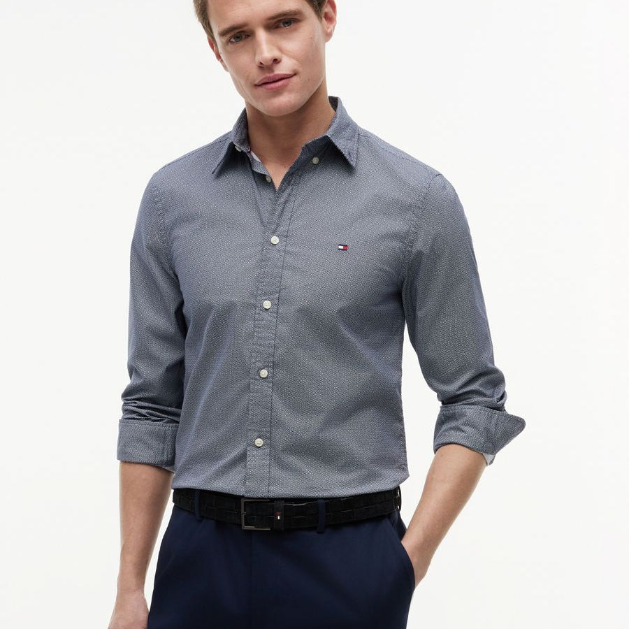 FLEX POPLIN SMALL PRINT SHIRT