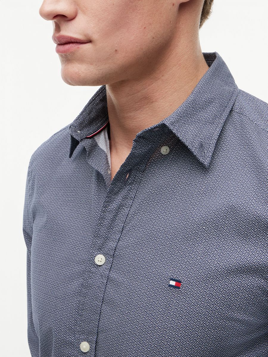 FLEX POPLIN SMALL PRINT SHIRT