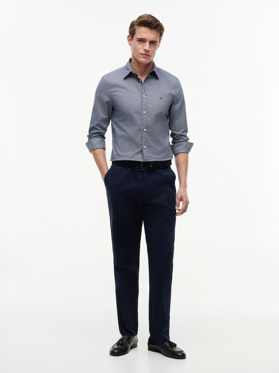 FLEX POPLIN SMALL PRINT SHIRT