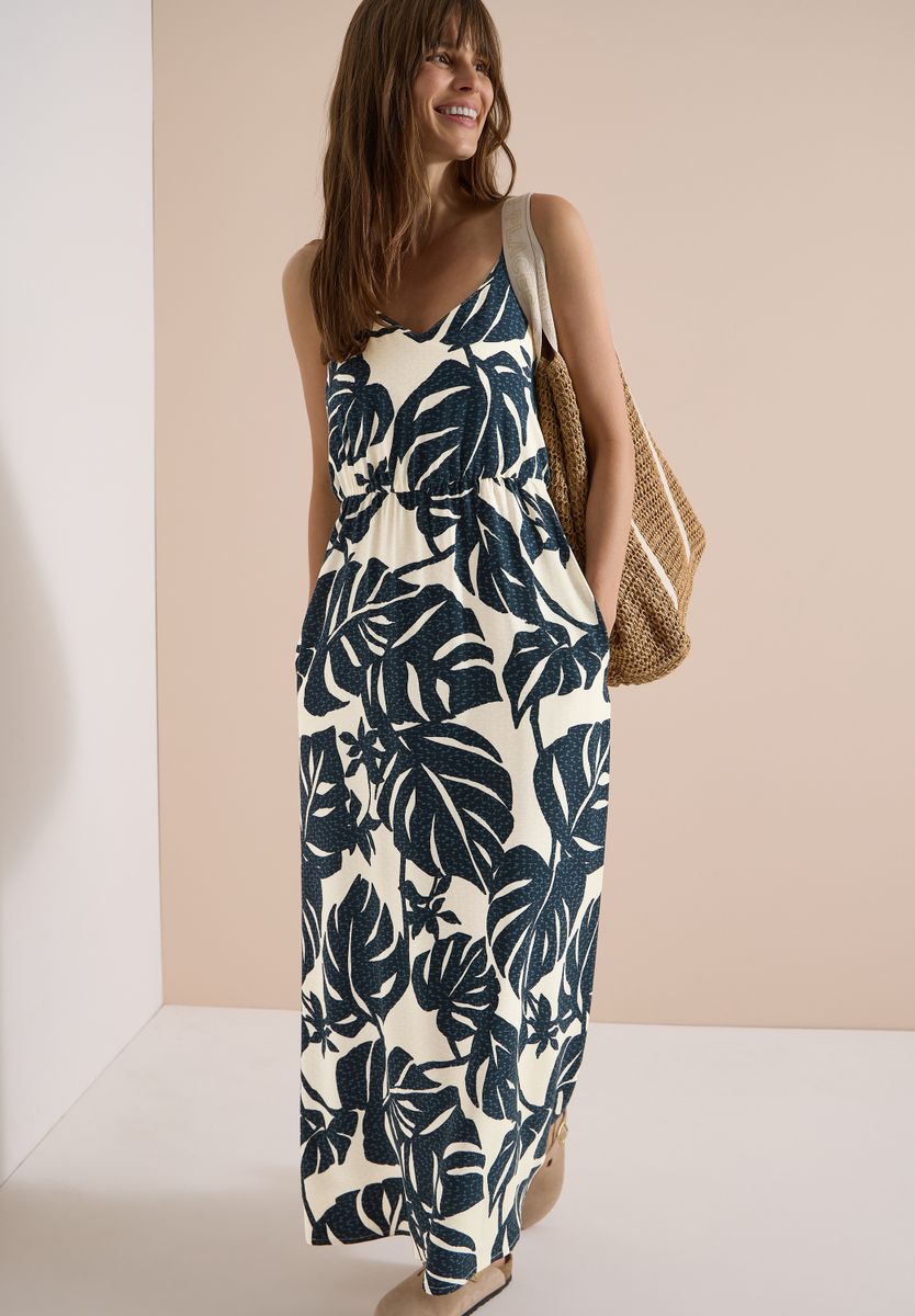 Maxikleid mit V-Neck und Print
