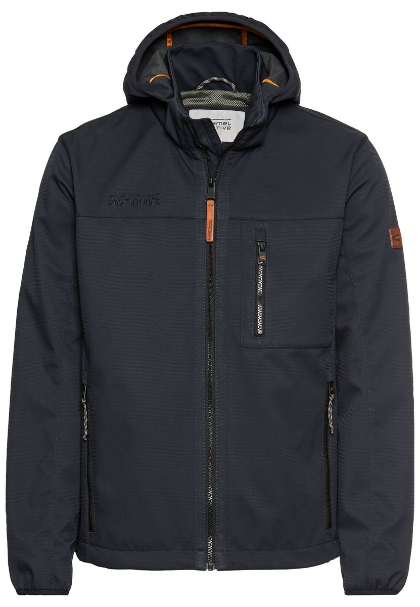 Wasseravbweisende Softshell-Jacke mit abnehmbarer Kapuze
