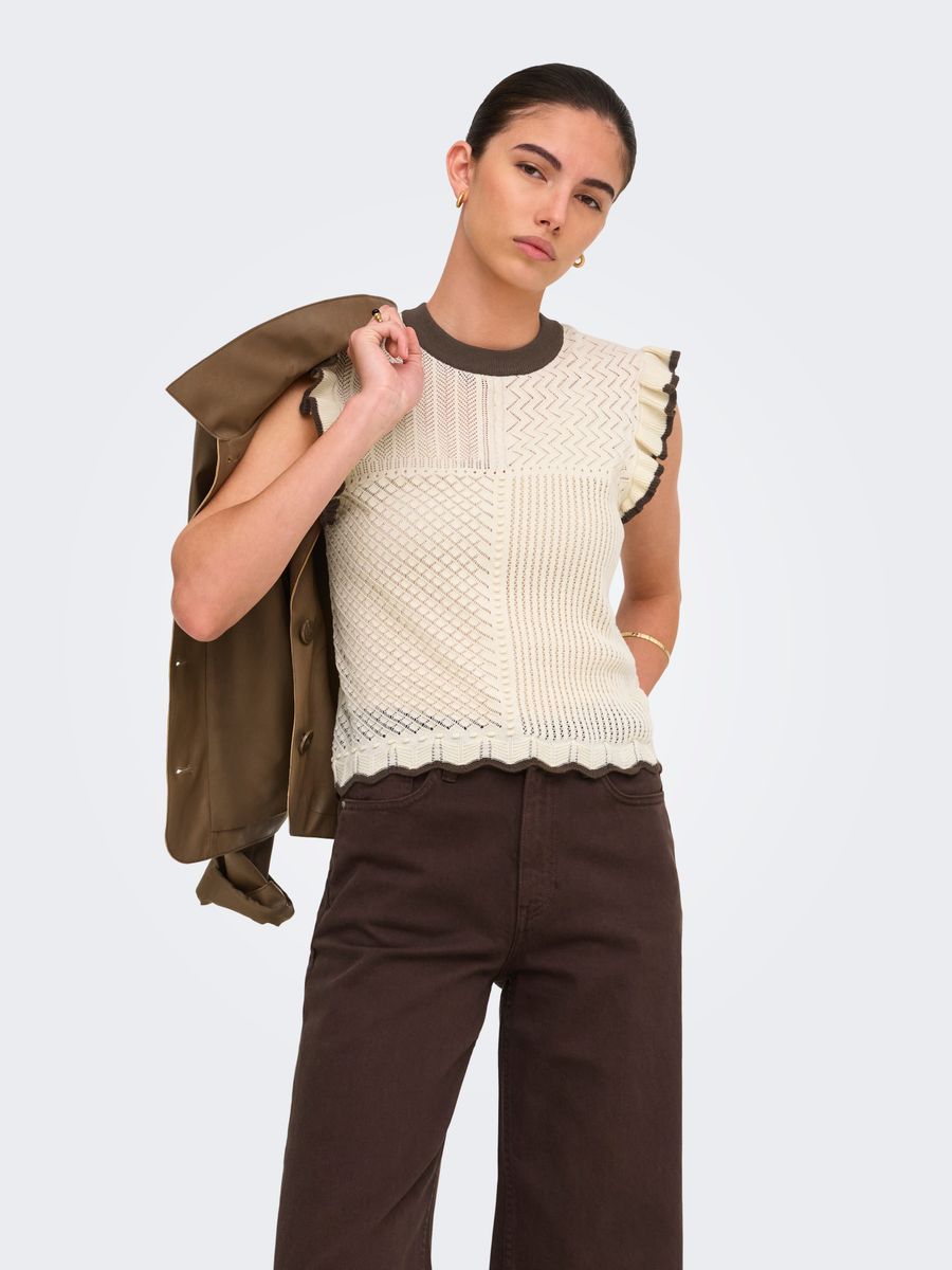 JDYVIOLET S/L FRILL PULLOVER KNT NOOS