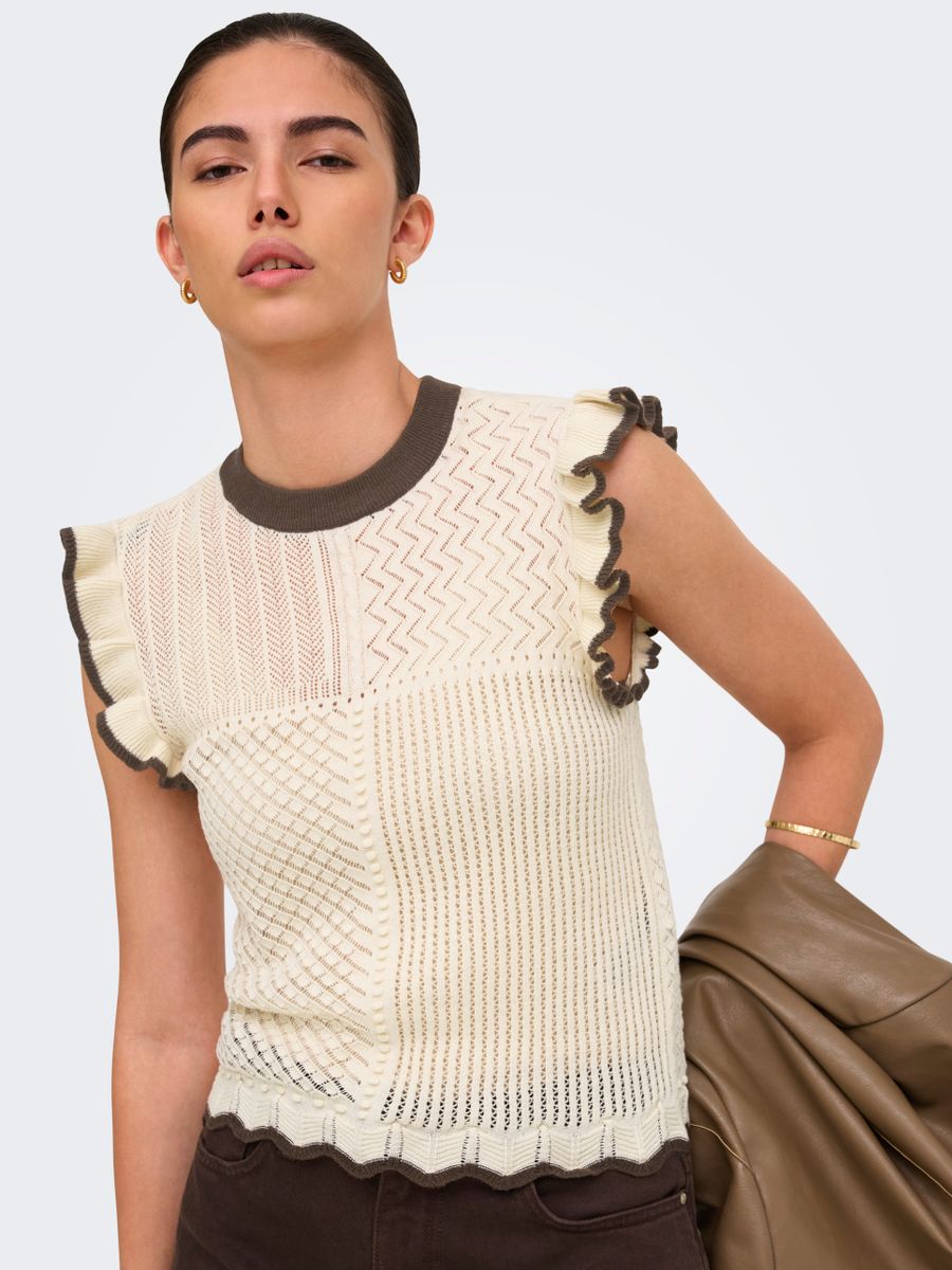 JDYVIOLET S/L FRILL PULLOVER KNT NOOS