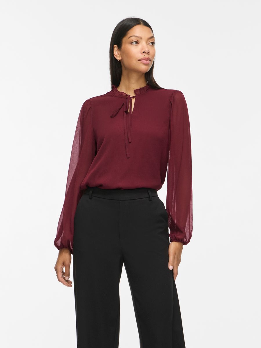 VIFALIA V-NECK TIE L/S TOP