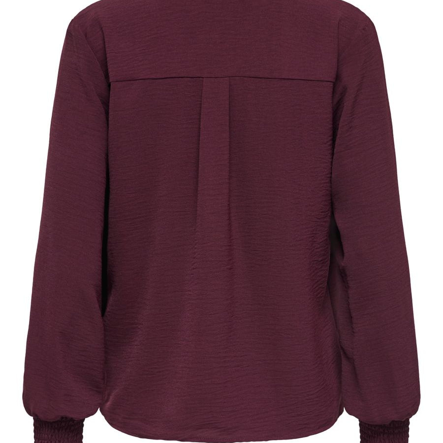 ONLMETTE V-NECK LS SMOCK TOP NOOS WVN