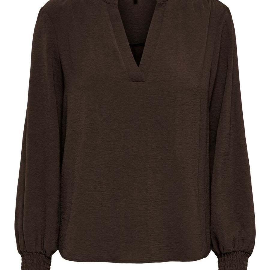 ONLMETTE V-NECK LS SMOCK TOP NOOS WVN