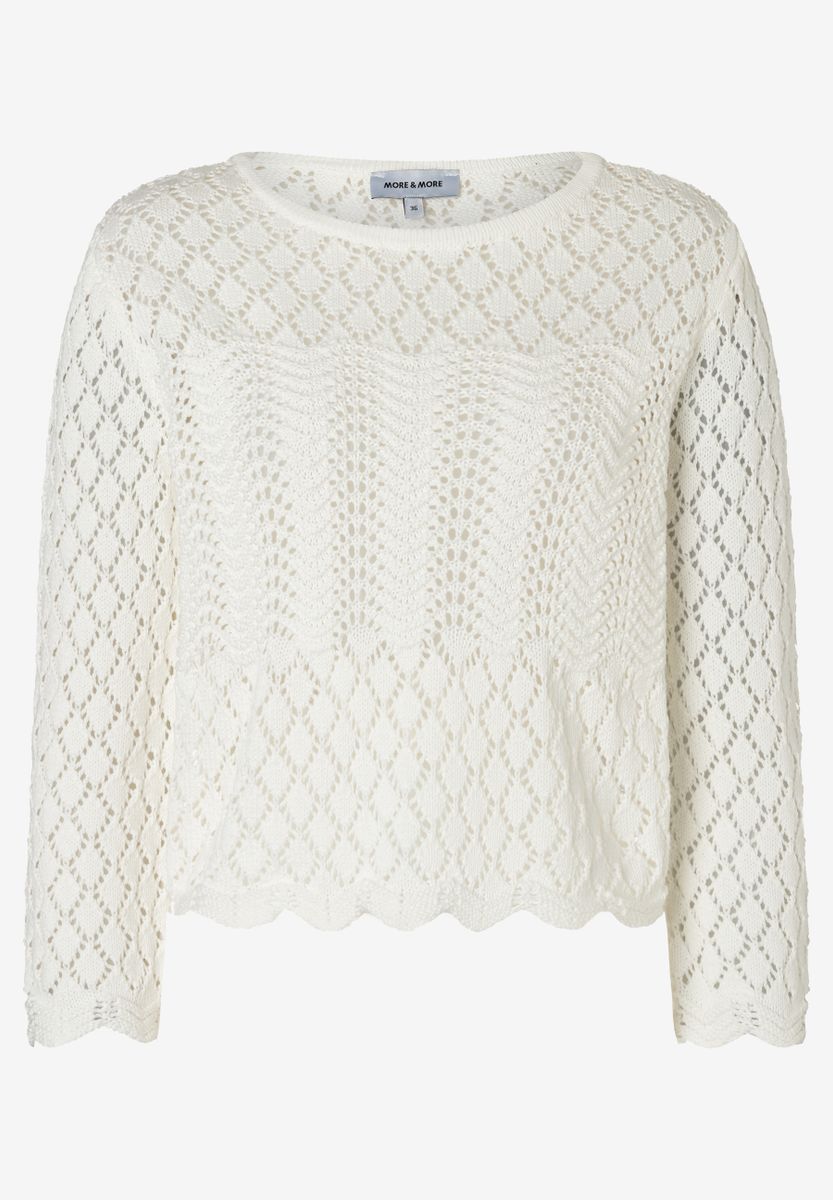 Ajour-Pullover mit 3/4 Arm