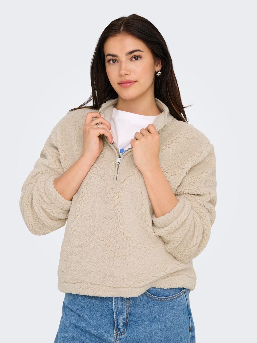 ONLNEW DALLAS L/S HIGHNECK ZIP SWT NOOS