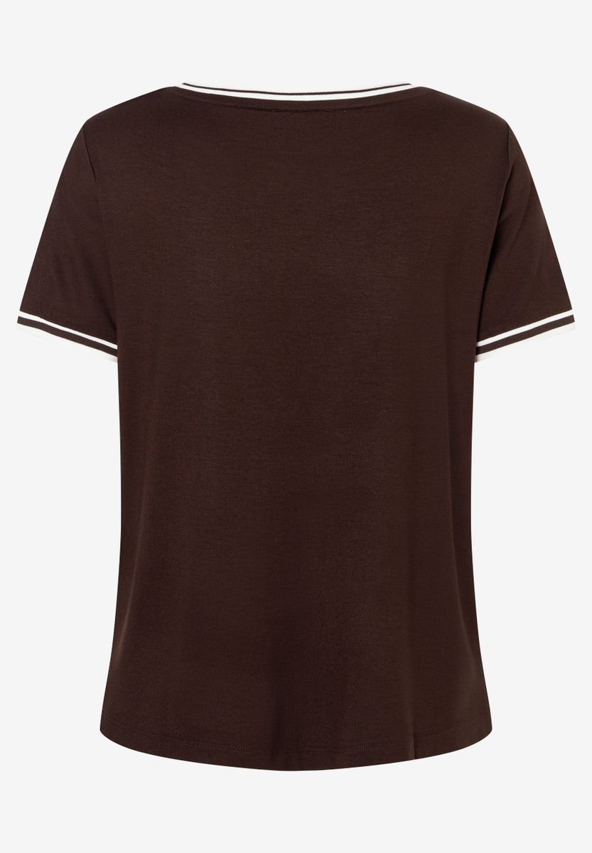 Blusenshirt mit Kontrastabschlüssen