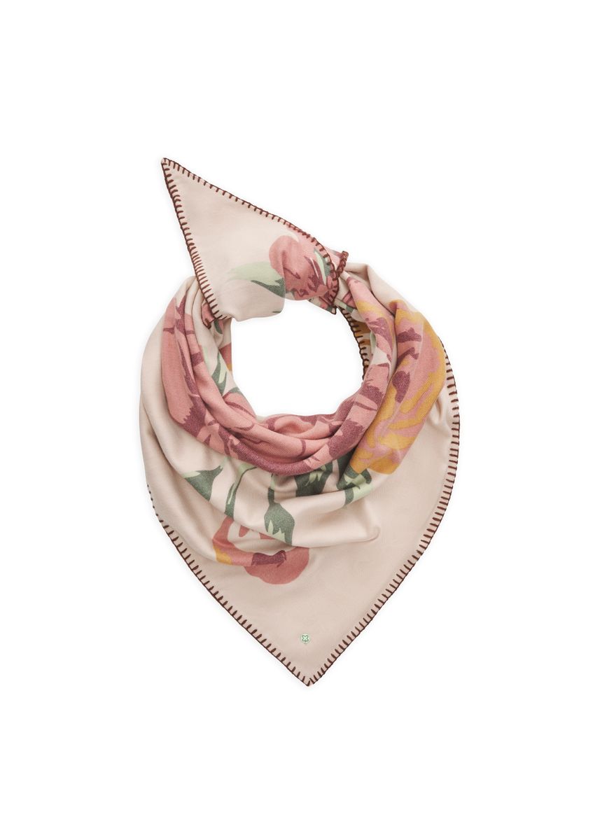Kaschmirweiches Dreieckstuch mit Blumen-Muster