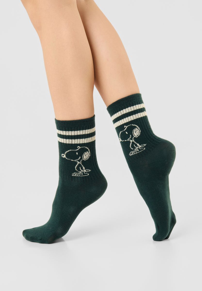 2 Paar Jacquard Socken (3er-Pack) aus Baumwollmischung mit Snoopy-Motiv