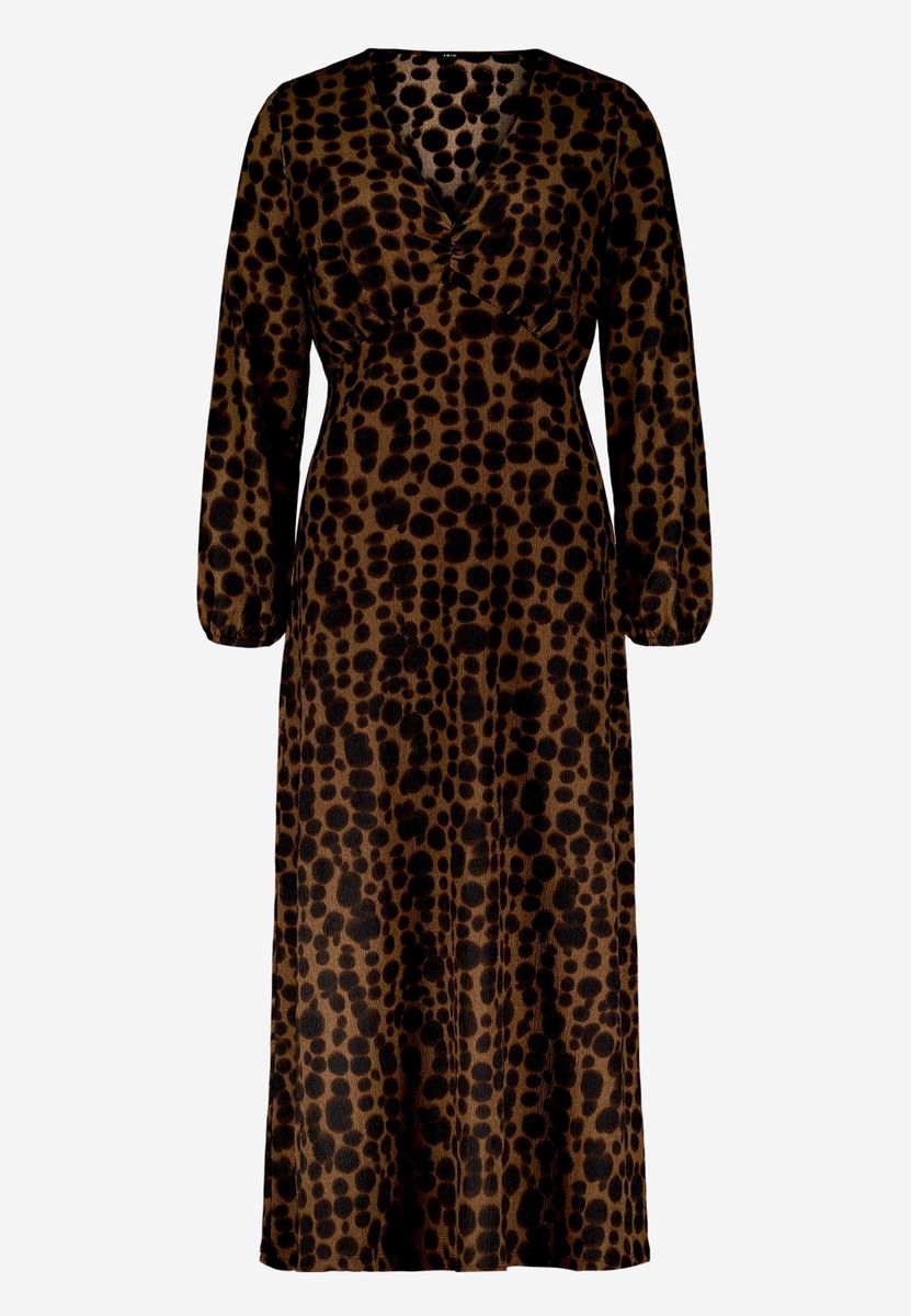 Gemustertes Maxikleid mit V-Ausschnitt