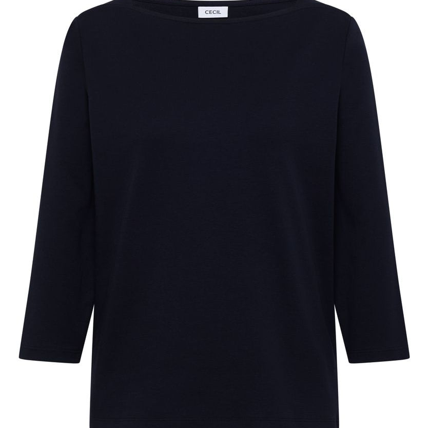 Basic Shirt mit U-Boot-Ausschnitt