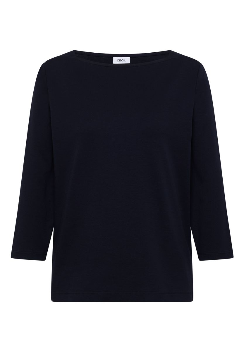 Basic Shirt mit U-Boot-Ausschnitt