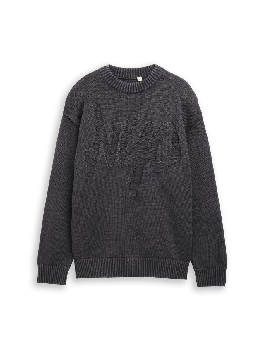 Oversize Strickpullover im Used Look