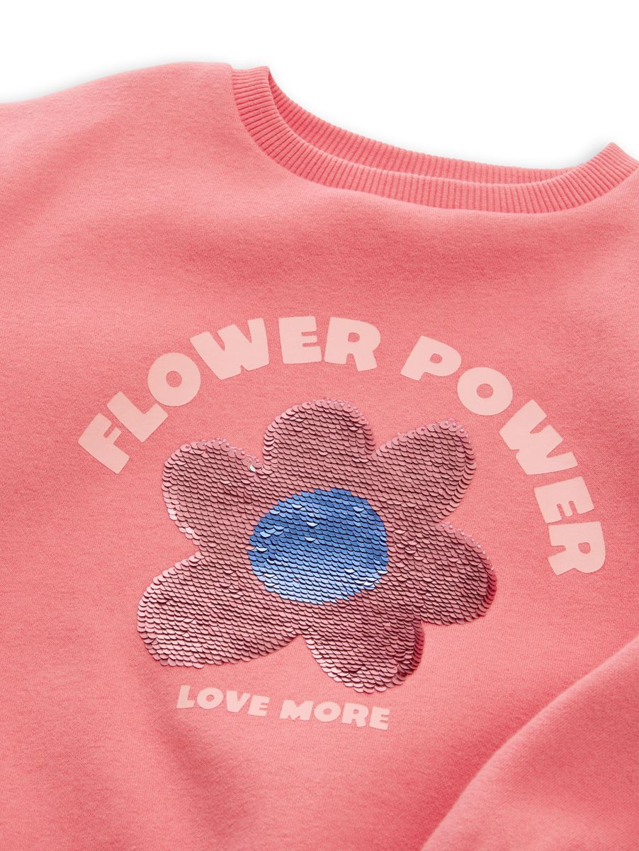 Cropped Sweatshirt mit Wendepailletten