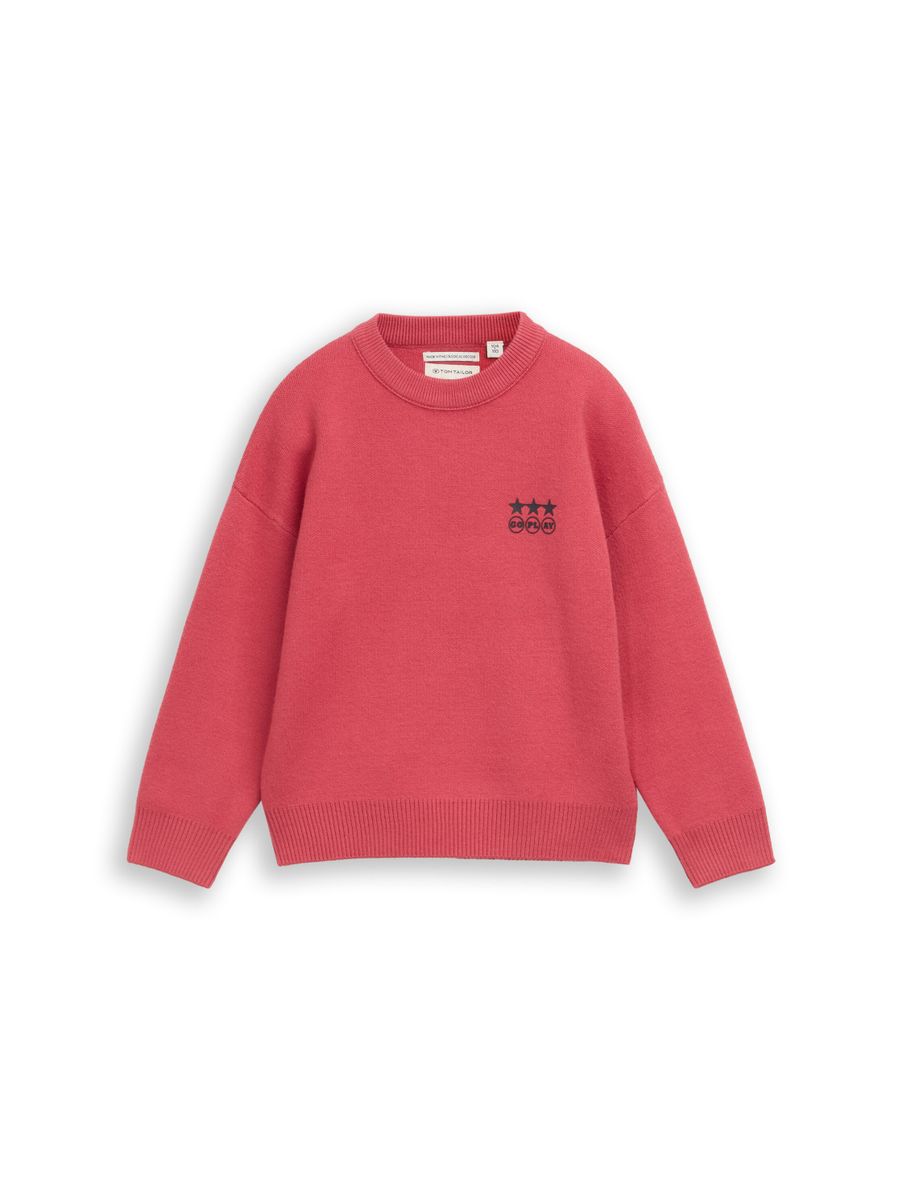 Oversize Strickpullover mit Print