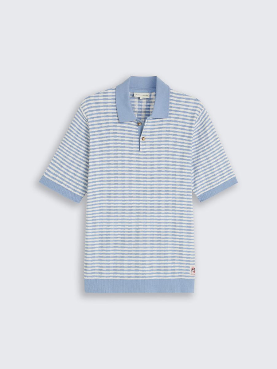 Strick-Poloshirt mit Streifenmuster