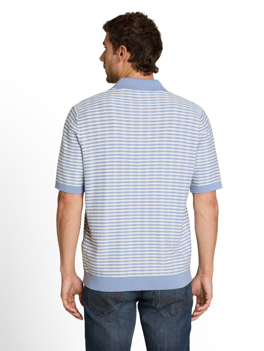 Strick-Poloshirt mit Streifenmuster