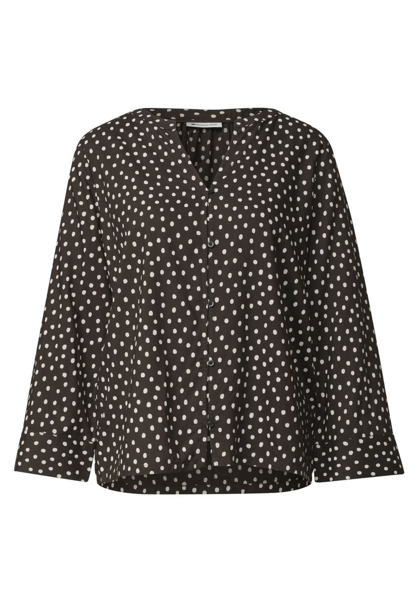 3/4-Arm Bluse mit Split Neck und Print